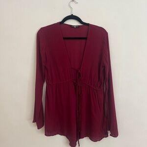 Kendal & Kylie Burgundy Women's Romper